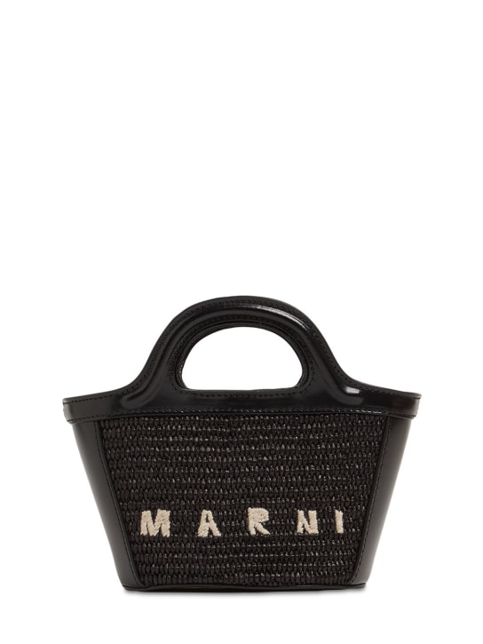 Marni: Micro Tropicalia Summer top handle bag - Black - women_0 | Luisa Via Roma