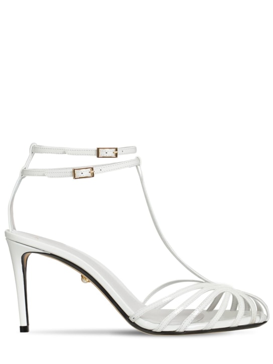 Alevì: 80mm Anna patent leather sandals - White - women_0 | Luisa Via Roma