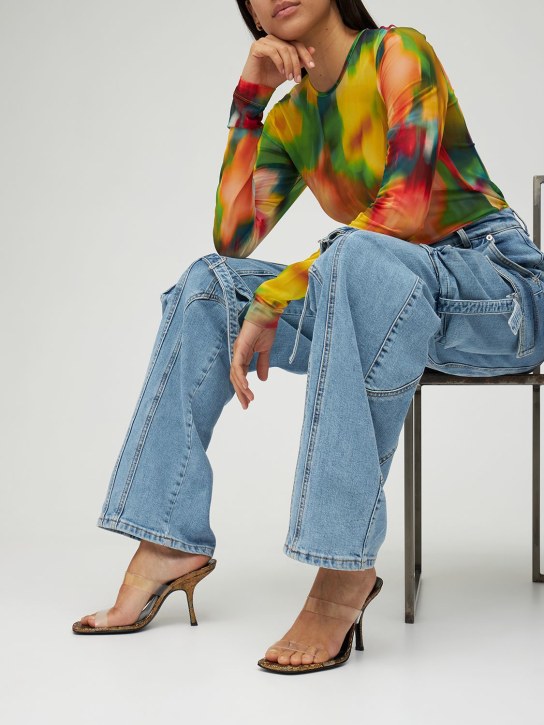 BY FAR: 95mm Clara PVC sandals - Clear/Bronze - women_1 | Luisa Via Roma