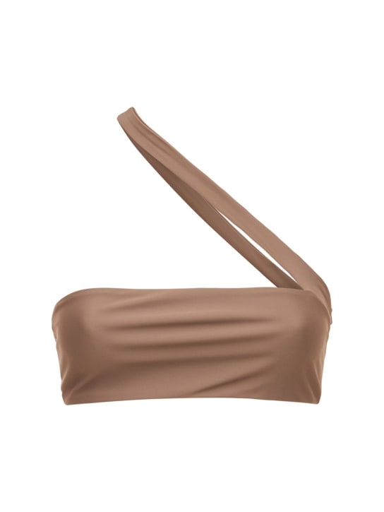 Jade Swim: Halo one shoulder bikini top - Beige - women_0 | Luisa Via Roma