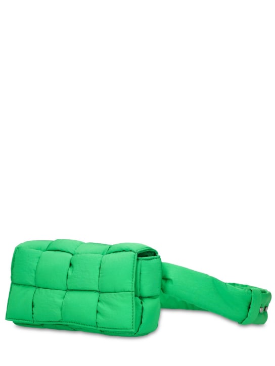 Bottega Veneta: Mini padded Intreccio nylon belt bag - Parakeet - men_1 | Luisa Via Roma