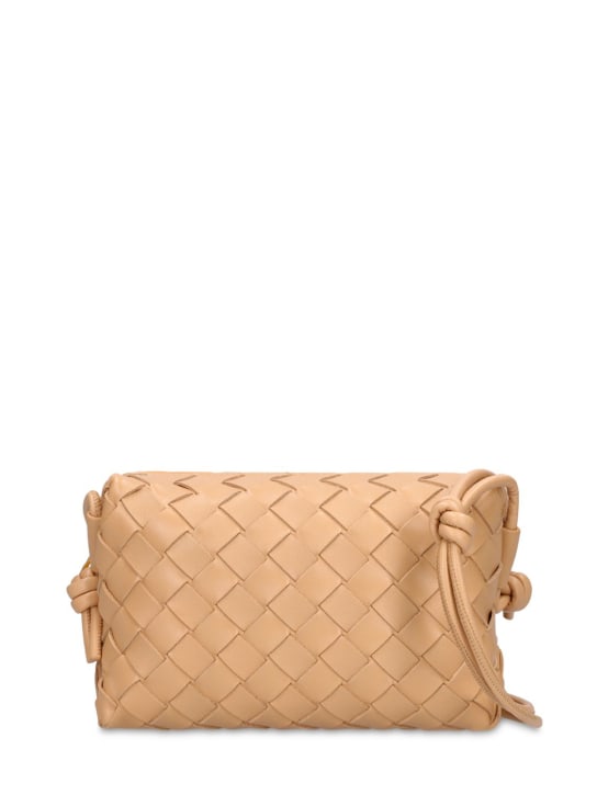 Bottega Veneta: Mini Loop leather shoulder bag - Badem - women_0 | Luisa Via Roma