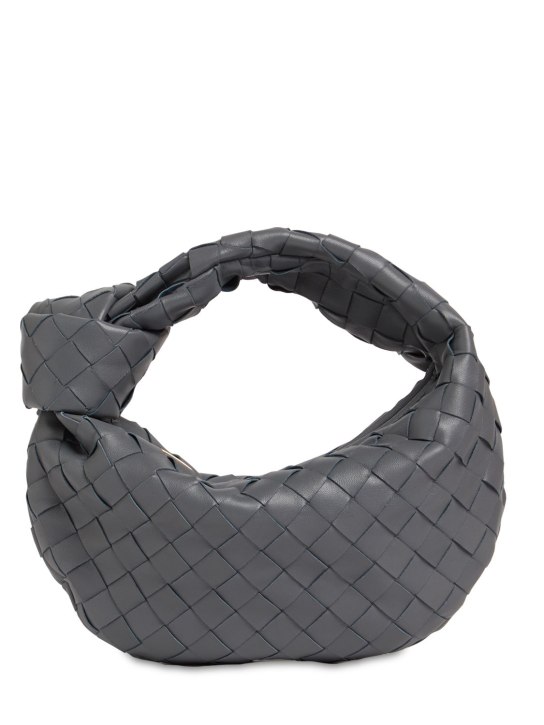Bottega Veneta: Mini Jodie leather top handle bag - Thunder - women_0 | Luisa Via Roma