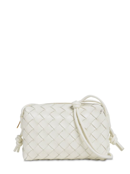 Bottega Veneta: Mini Loop leather shoulder bag - White - women_0 | Luisa Via Roma