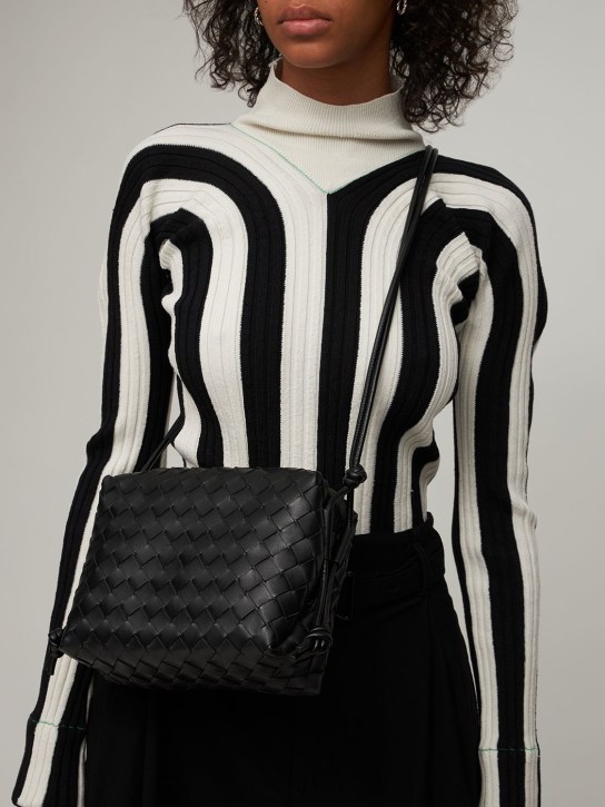 Bottega Veneta: Small Loop leather camera bag - Black - women_1 | Luisa Via Roma
