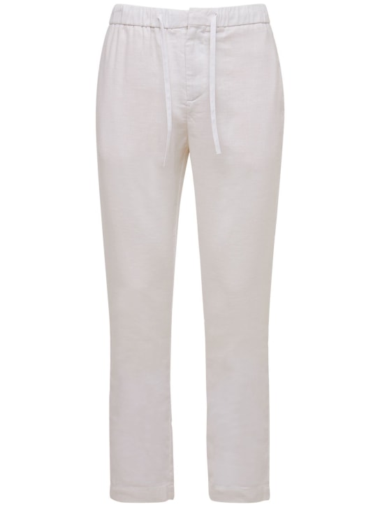 Frescobol Carioca: Oscar linen & cotton chino pants - Beyaz - men_0 | Luisa Via Roma