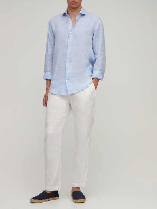Frescobol Carioca: Oscar linen & cotton chino pants - White - men_1 | Luisa Via Roma