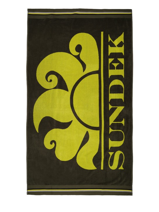 SUNDEK: Logo jacquard cotton terry beach towel - men_0 | Luisa Via Roma