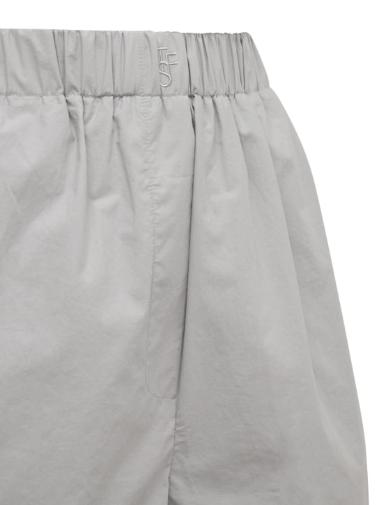The Frankie Shop: Lui organic cotton poplin boxer shorts - Grey - women_1 | Luisa Via Roma