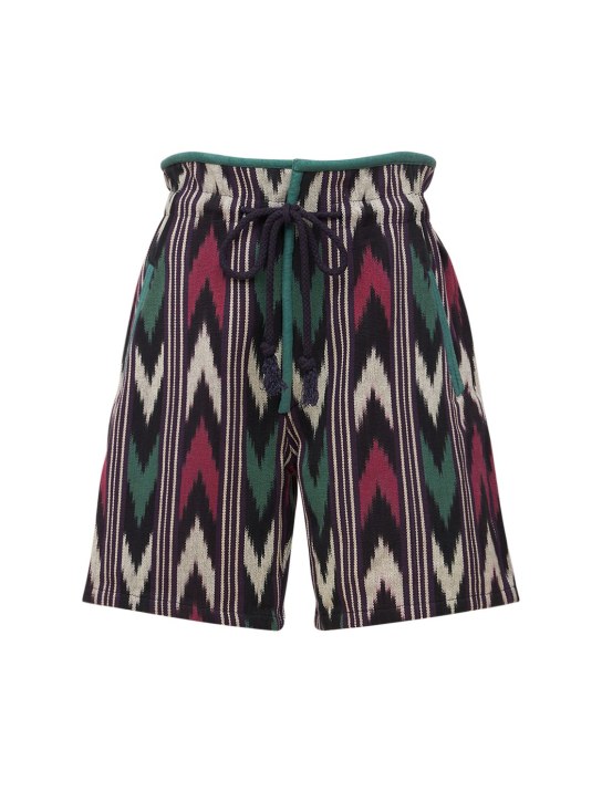 Marant Etoile: Short en toile de coton Linima - Bleu Marine/Multi - women_0 | Luisa Via Roma