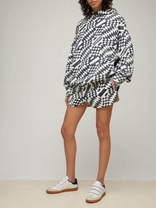 Marant Etoile: Mifikiae jersey shorts - Black/Ecru - women_1 | Luisa Via Roma