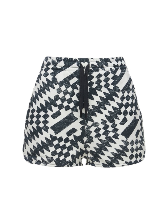 Marant Etoile: Mifikiae jersey shorts - Black/Ecru - women_0 | Luisa Via Roma