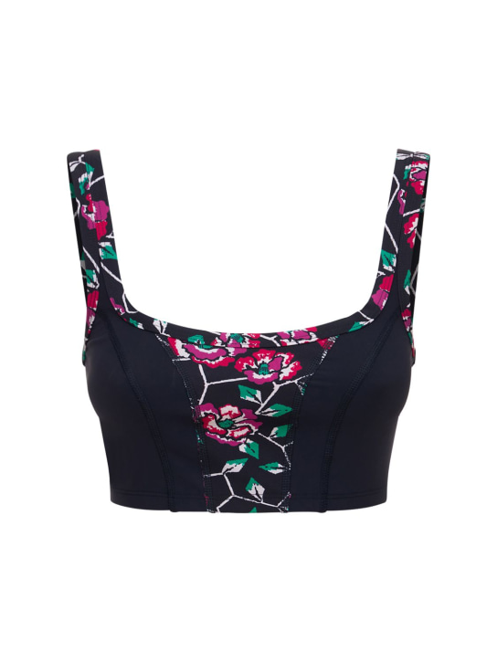 Marant Etoile: Taceya printed tech sports bra - Black/Multi - women_0 | Luisa Via Roma