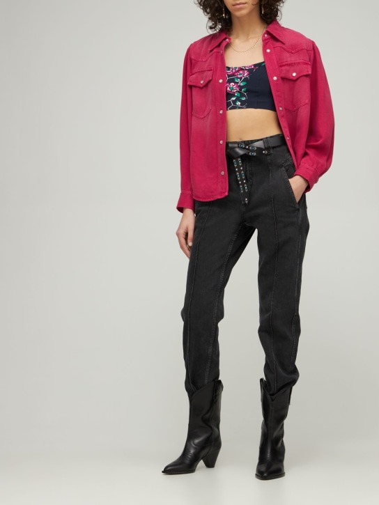 Marant Etoile: Taceya printed tech sports bra - Black/Multi - women_1 | Luisa Via Roma