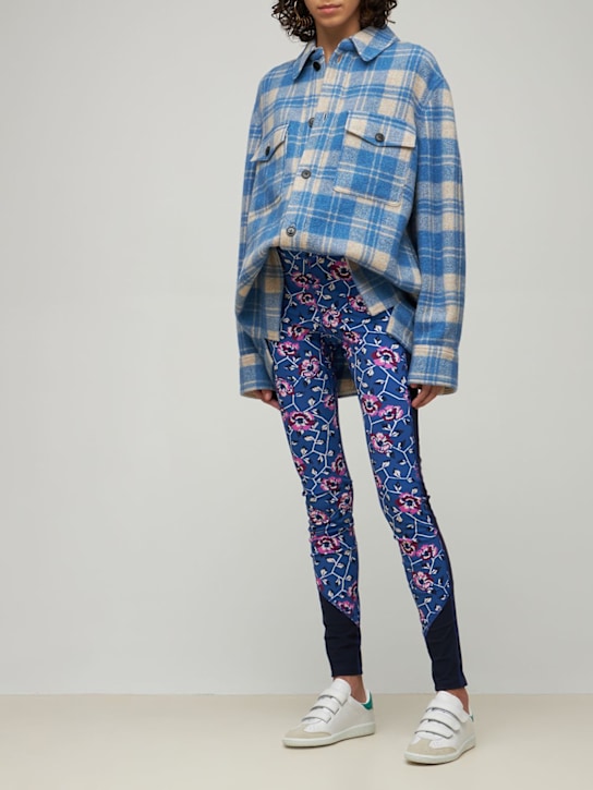 Marant Etoile: Leggings de techno estampado - Azul/Multi - women_1 | Luisa Via Roma