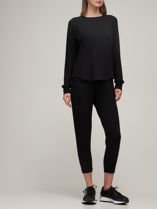 Splits59: Reena 7/8 fleece sweatpants - Black - women_1 | Luisa Via Roma