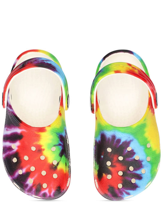 Crocs: Tie Dye print rubber crocs - Multicolor - kids-girls_1 | Luisa Via Roma