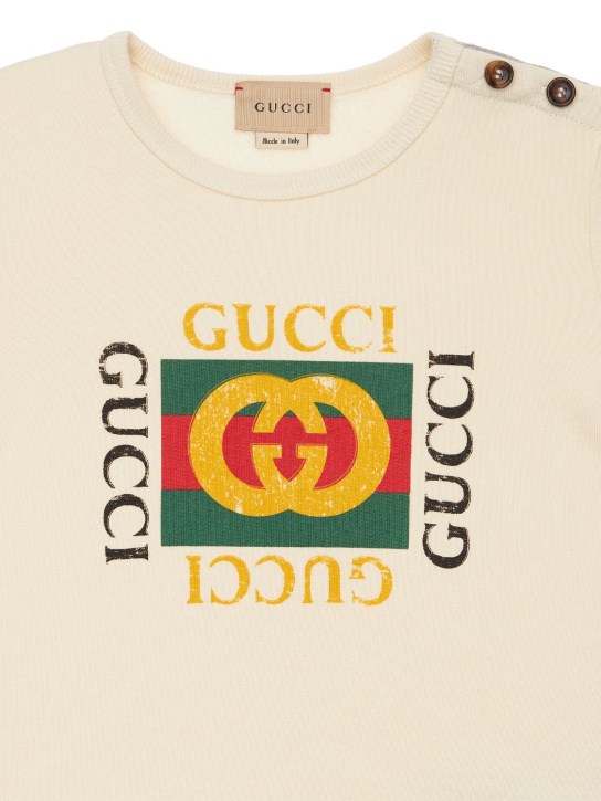 Gucci: Sweat-shirt en coton - Blanc - kids-boys_1 | Luisa Via Roma