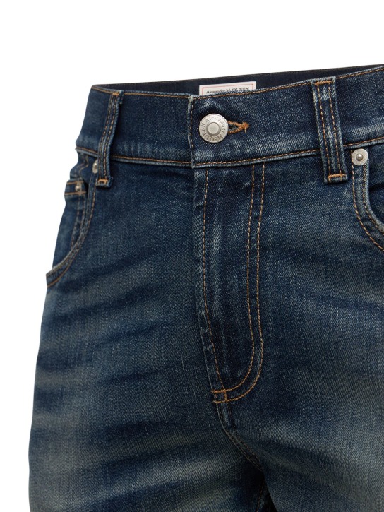 Alexander McQueen: Stonewashed cotton denim jeans - Blue Wash - men_1 | Luisa Via Roma