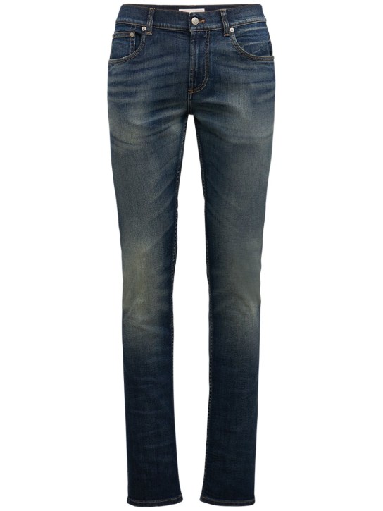 Alexander McQueen: Jeans de denim de algodón lavados a piedra - Azul Lavado - men_0 | Luisa Via Roma