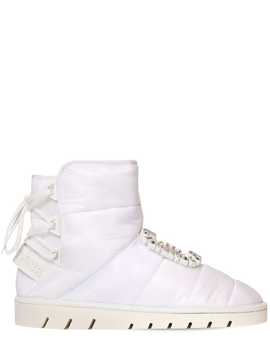 Roger Vivier: Viv Winter パデッドナイロンブーツ 20mm - ホワイト - women_0 | Luisa Via Roma