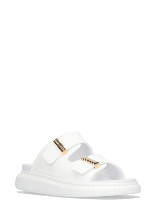 McQueen: 50mm Hybrid slide sandals - Ivory - women_2 | Luisa Via Roma
