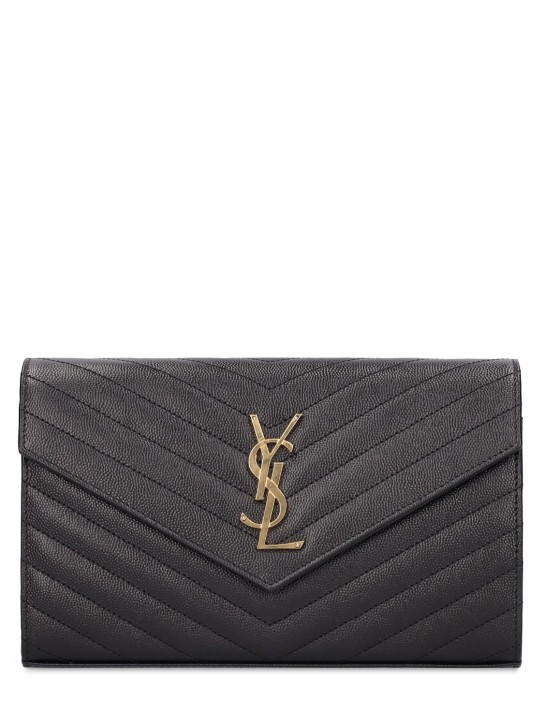 Monogram grain leather chain wallet - Saint Laurent - Women
