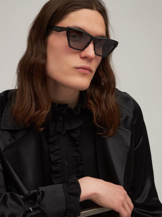 Saint Laurent: M103 Rectangle acetate sunglasses - Siyah - men_1 | Luisa Via Roma