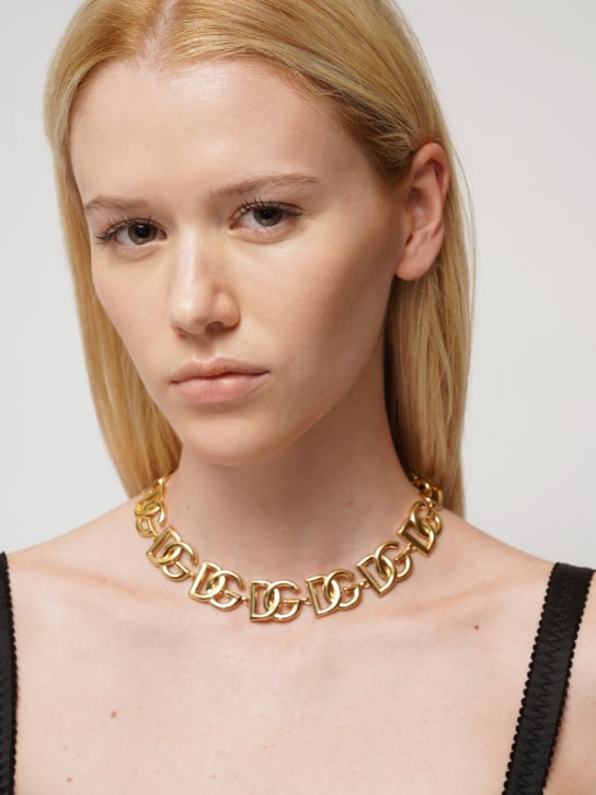 Dolce&Gabbana: DG chain choker - Gold - women_1 | Luisa Via Roma