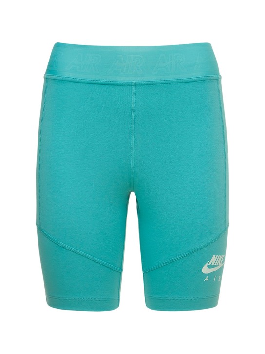 Nike: RADLERHOSE AUS BAUMWOLLMISCHJERSEY MIT LOGO - Hellblau - women_0 | Luisa Via Roma