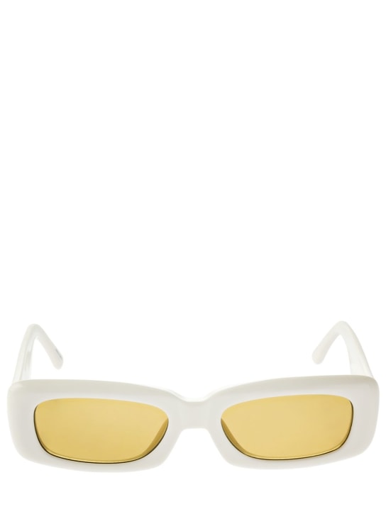 The Attico: Mini Marfa squared acetate sunglasses - White/Brown - women_0 | Luisa Via Roma