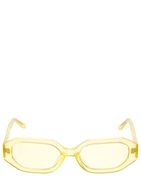 The Attico: Irene squared acetate sunglasses - Yellow - women_0 | Luisa Via Roma