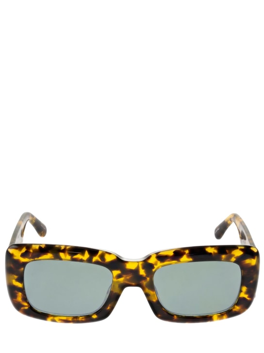 The Attico: Marfa squared acetate sunglasses - Tortoiseshell/Green - women_0 | Luisa Via Roma