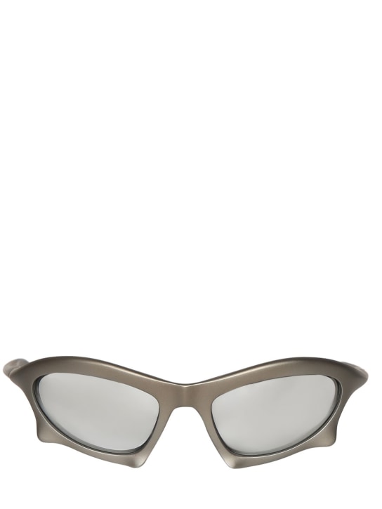 Balenciaga: 0229S Bat rectangle nylon sunglasses - Silver - men_0 | Luisa Via Roma