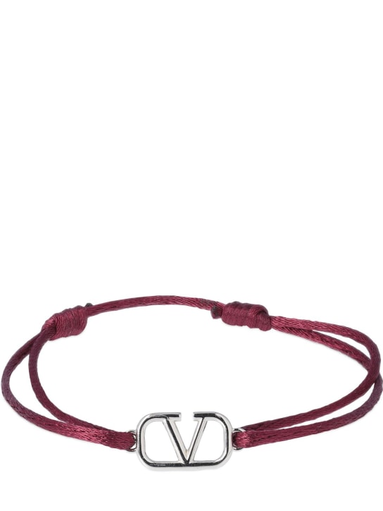 Valentino Garavani: Bracelet réglable V logo - Cherise - men_0 | Luisa Via Roma