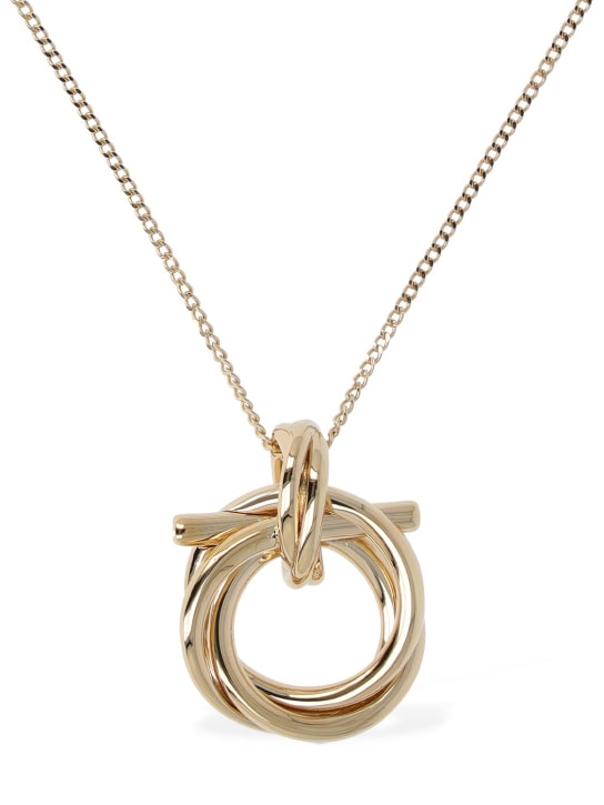 Ferragamo: Gancio evo charm necklace - Altın Rengi - women_0 | Luisa Via Roma