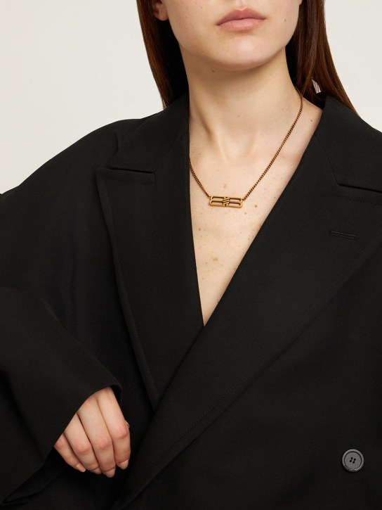 Balenciaga: BB Icon brass necklace - Altın Rengi - women_1 | Luisa Via Roma