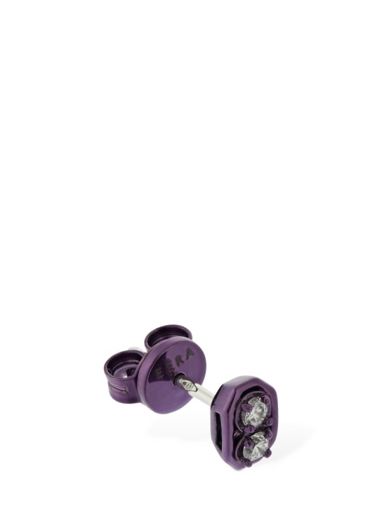 EÉRA: Roma 18kt & diamond stud mono earring - Purple/Crystal - women_1 | Luisa Via Roma