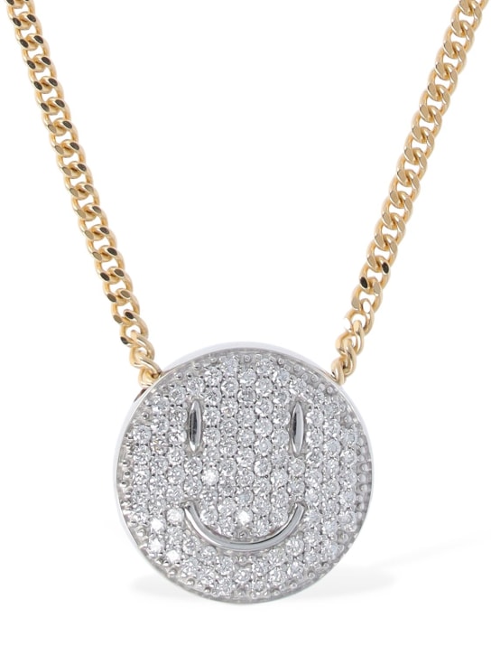 EÉRA: Smile 18kt & diamond long necklace - Multi/Crystal - women_0 | Luisa Via Roma