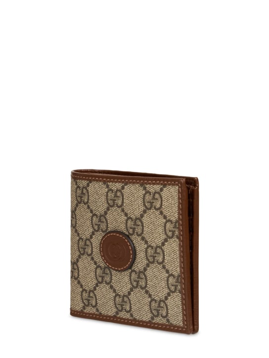 Gucci: GG Supreme canvas wallet - Beige - men_1 | Luisa Via Roma