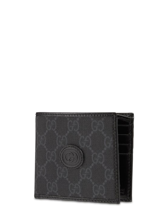 Gucci: GG Supreme canvas wallet - Siyah - men_1 | Luisa Via Roma