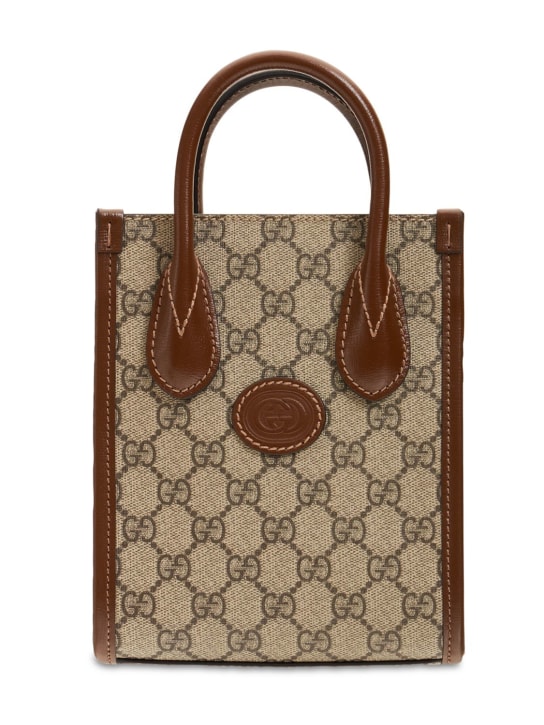 Gucci: GG Supreme shoulder bag - Beige - women_0 | Luisa Via Roma