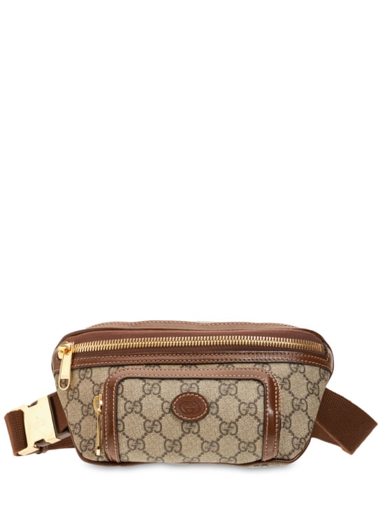 Gucci: GG Supreme canvas belt bag - Beige - men_0 | Luisa Via Roma