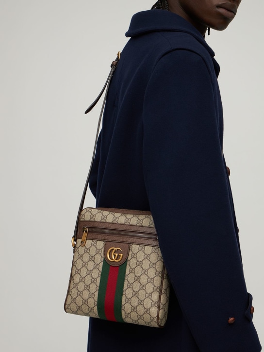 Gucci: Small Ophidia GG Supreme messenger bag - Beige - men_1 | Luisa Via Roma