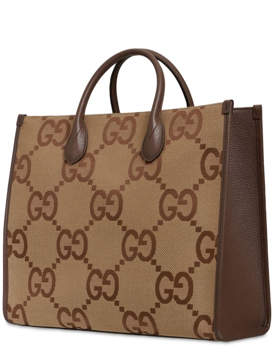 Gucci: Jumbo GG canvas tote bag - Brown - men_1 | Luisa Via Roma