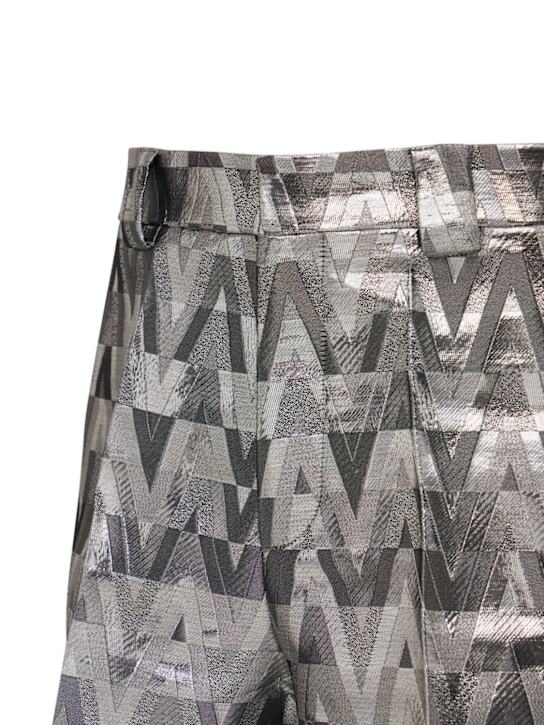 Valentino: Shorts de lúrex - Plata - men_1 | Luisa Via Roma