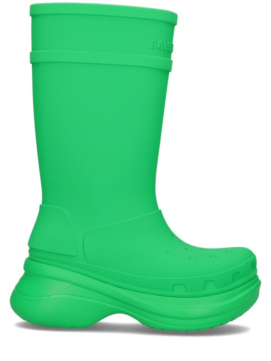 Balenciaga: 45毫米Crocs橡胶靴 - 草绿色 - women_0 | Luisa Via Roma