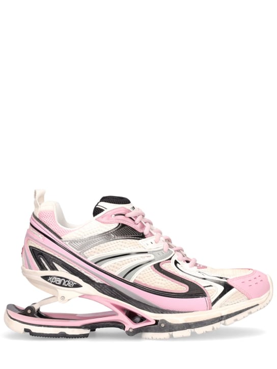 Balenciaga: 40mm hohe Sneakers aus Mesh und Nylon „X-Pander“ - Pink/Silber - women_0 | Luisa Via Roma
