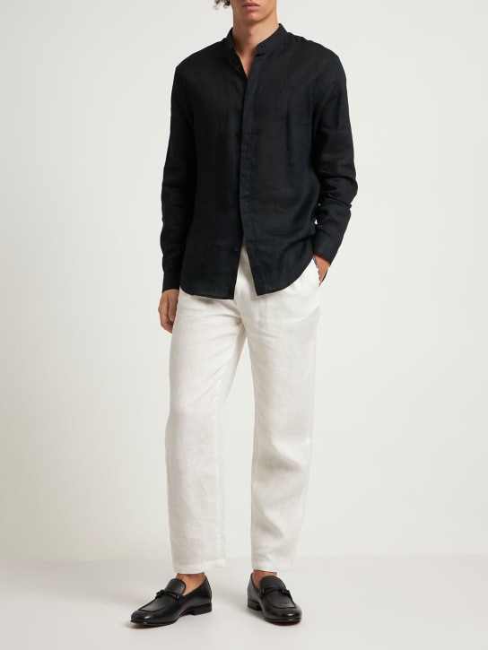 Armani Exchange: Korean linen shirt - men_1 | Luisa Via Roma