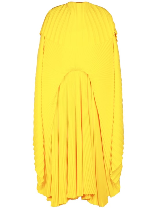 Balenciaga: Vestido drapeado plisado - Citrus Yellow - women_0 | Luisa Via Roma